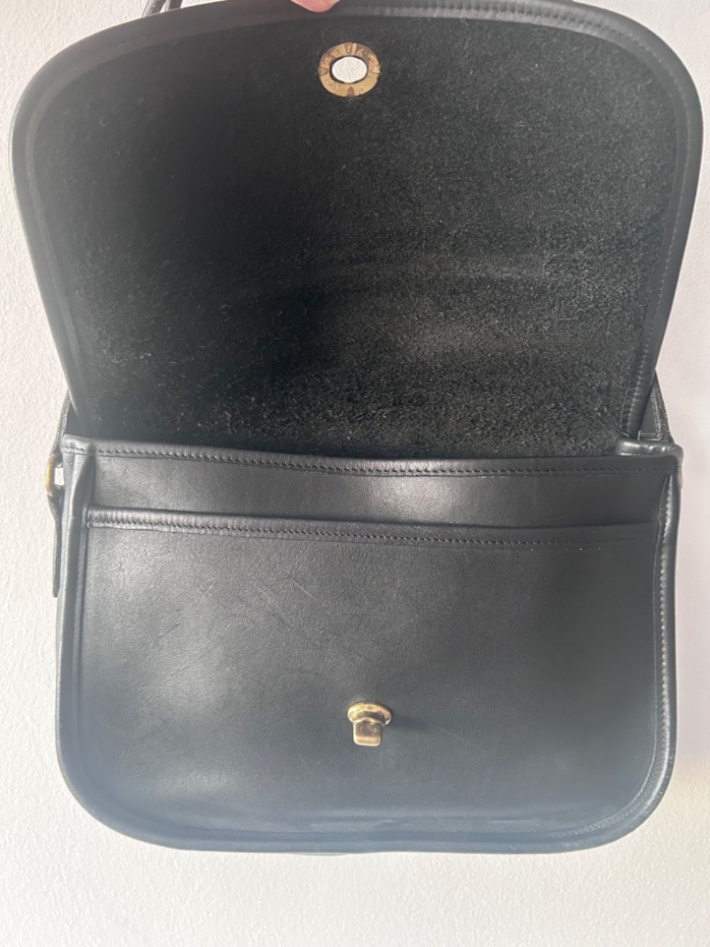 EXC Vintage Coach Y2K 1999 9790 Black Leather City Bag Crossbody Flap Purse - Picture 7 of 11